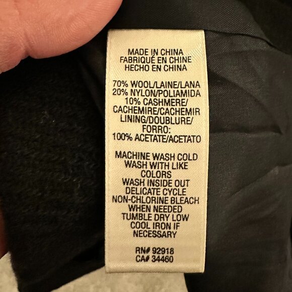 Juicy Couture Black Wool Overcoat with Gold Button - Picture 5 of 5
